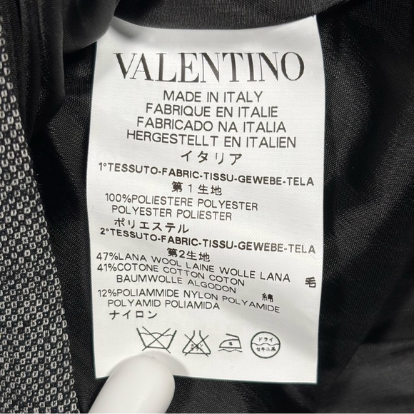 Red Valentino Dress Pleated Layered Womens Size 2 Black Ruffle Collar Wool Blend - Picture 6 of 16